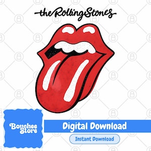 Rolling stones logo - Etsy Portugal, image size:300x300