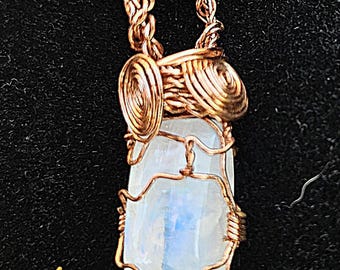 Wire-Wrapped Moonstone Pendant