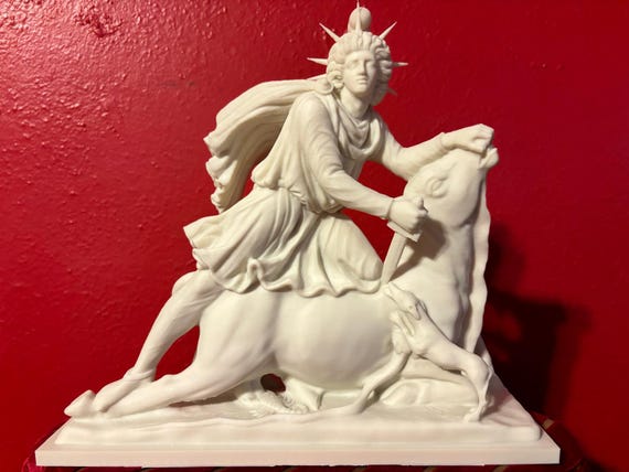Mithras Statue: Ancient Persian Sun God Sculpture With Solar Rays