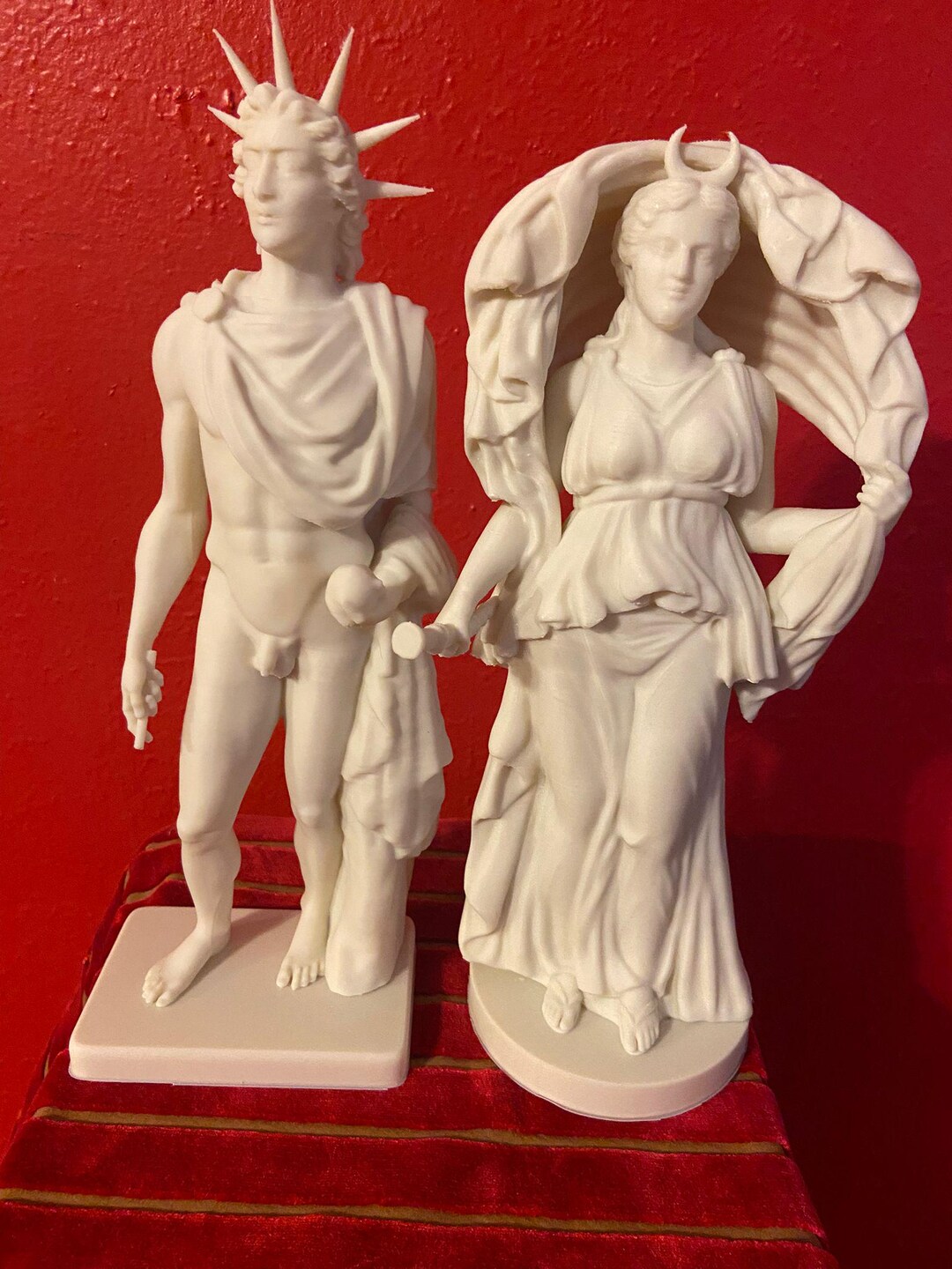 Helios and Selene Statue Set: Greek God & Goddess Replica - Etsy