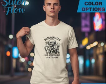 Camiseta divertida de esqueleto con café: camiseta gráfica de salud mental para Halloween