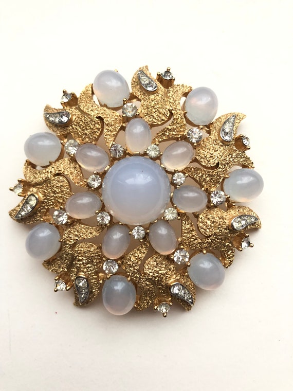 Crown Trifari Floral Moonstone Demi Parure - image 1