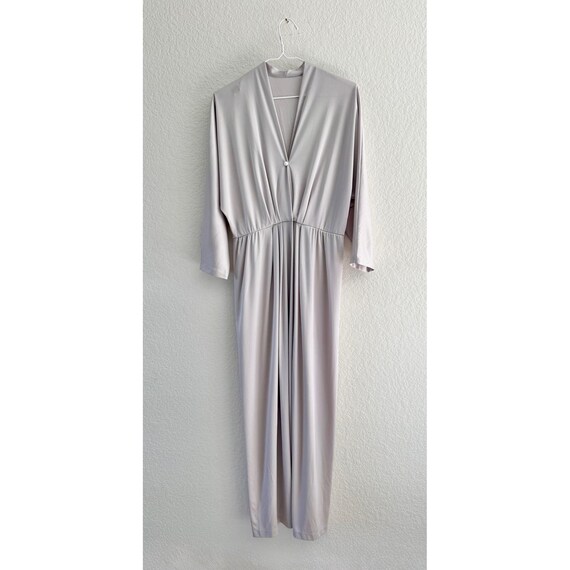 jcpenney grey dresses Vintage Fashions Maxi Dress V-Neck Minimalist Long Sleeve 18x54 Evening gown