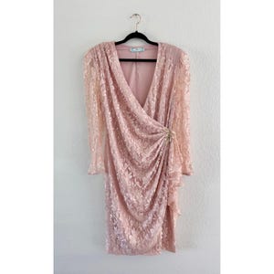 Womens Sequin Dresses Pink Wrap Dress - Etsy