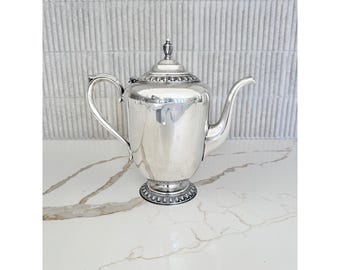 Wm. A. Rogers Silver Plate Coffee Pot Warwick Gadroon Border Vintage Silverplate