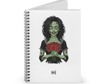 Zombified Rose Spiral Notebook - Spooky Horror Journal
