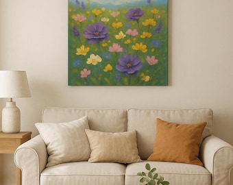 Wildflower Meadow Painting 20x30 Canvas