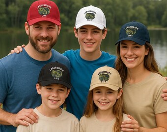 Largemouth Life Bass Graphic Low Profile Baseball Cap | Fishing Hat