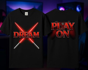 Dream with Crossed Sabers T-shirt | PLAY ON Xbox-Style Memorial Design