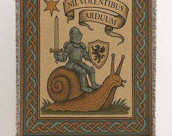 Medieval Knight Snail Tapestry Blanket - Celtic Home Decor Wall Hanging