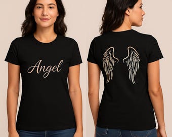 Angel Wings Metallic Rose Gold Silver Tee | Women's Tee