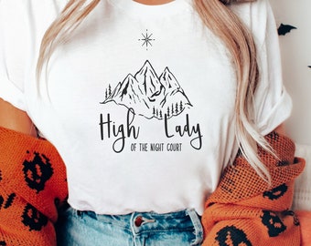 High Lady of the Night Court T shirt, Romace Reader Gift, Feyre Archeron Shirt, ACOTAR Bookish Tee, Velaris