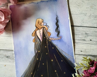 High Lady Feyre Watercolor Print | ACOTAR | ACOMAF | Velaris | Watercolor Bookish Art