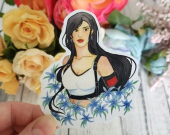 Tifa Lockhart Watercolor Sticker |FFVII Anime Waterbottle Sticker