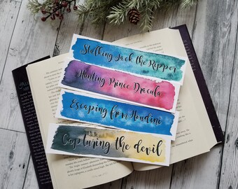 Stalking Jack the Ripper Quote Watercolor Bookmark