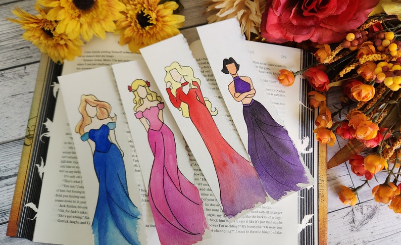 ACOTAR Feyre and Rhysand Watercolor Character Bookmark, ACOMAF, Booktok Bookmark, Gift for Book Lover image 3