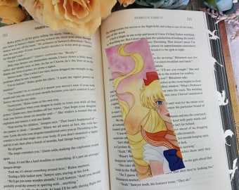 Sailor Venus Bookmark, Sailor Moon Bookmark, Manga Senshi, 2x6