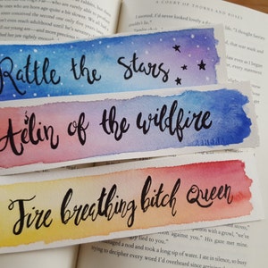 Throne of Glass Watercolor Bookmark, Aelin Galthynius, Celaena Sardothien, Gift For Booklover, Young Adult Bookmark image 2