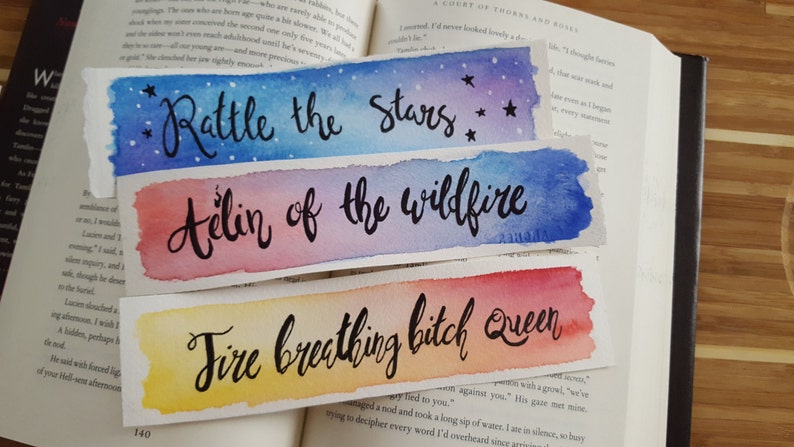 Throne of Glass Watercolor Bookmark, Aelin Galthynius, Celaena Sardothien, Gift For Booklover, Young Adult Bookmark image 2