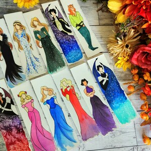 ACOTAR Feyre and Rhysand Watercolor Character Bookmark, ACOMAF, Booktok Bookmark, Gift for Book Lover image 1