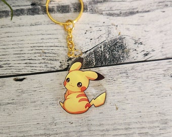 Electric Pika Charm Keychain, Cute Kawaii Keycharm, Gift, Bag Charm