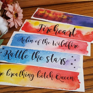 Throne of Glass Watercolor Bookmark, Aelin Galthynius, Celaena Sardothien, Gift For Booklover, Young Adult Bookmark image 1