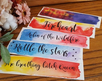 Throne of Glass Watercolor Bookmark, Aelin Galthynius, Celaena Sardothien, Gift For Booklover, Young Adult Bookmark