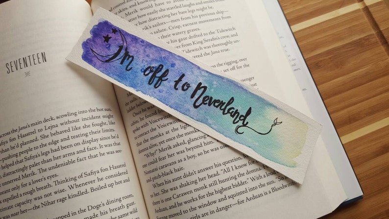 I'm off to Neverland Peter Pan Watercolor Bookmark - Etsy