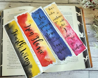 Fourth Wing Minimalist Watercolor Bookmark | Booktok Bookmark | Violet Sorrengail | Xaden Riorsen