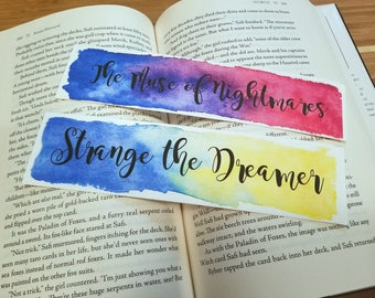 Strange the Dreamer Quote Watercolor Bookmark