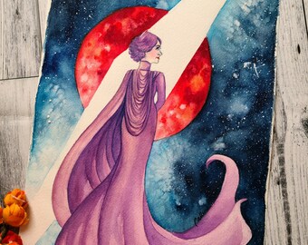 Admiral Holdo Watercolor Print, Fantasy Art