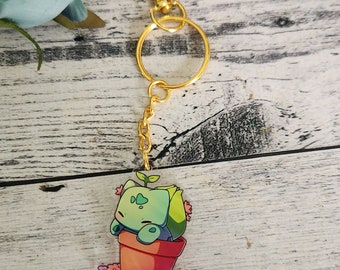 Bulbasaur Charm Keychain, Cute Kawaii Keycharm, Gift, Bag Charm