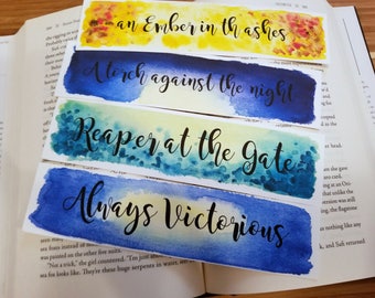 An Ember in the Ashes Watercolor Bookmark, A Torch Against The Night, Gift For Booklover, Young Adult Bookmark
