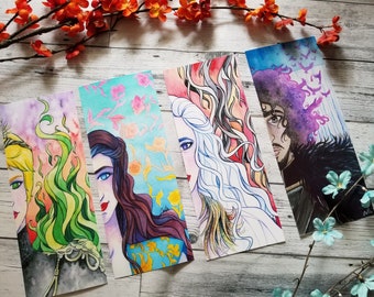 ASOIAF Watercolor Fantasy Art Print, Jon Snow Art, Daenerys Targaryen, Cersei Lannister, Margaery Tyrell, Watercolor Portrait Painting, 4x10