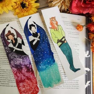 ACOTAR Feyre and Rhysand Watercolor Character Bookmark, ACOMAF, Booktok Bookmark, Gift for Book Lover image 2