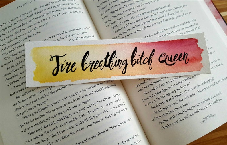 Throne of Glass Watercolor Bookmark, Aelin Galthynius, Celaena Sardothien, Gift For Booklover, Young Adult Bookmark image 4