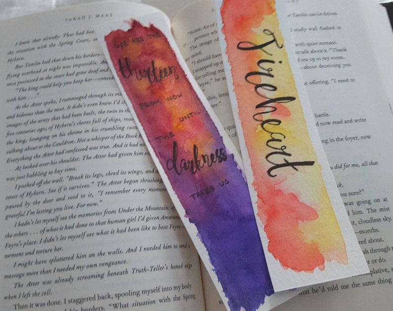 Throne of Glass Watercolor Bookmark, Aelin Galthynius, Celaena Sardothien, Gift For Booklover, Young Adult Bookmark image 3