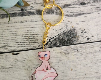 Mew Charm Keychain, Cute Kawaii Keycharm, Gift, Bag Charm