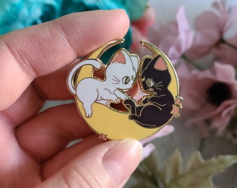 Moon Cats Enamel Pin | Cute Anime Cats Pin