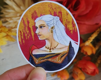Rhaenerya Targaryen Watercolor Sticker | HoD Waterbottle Sticker, Dragon Sticker