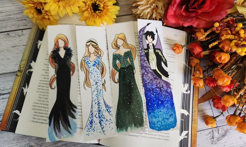 ACOTAR Feyre and Rhysand Watercolor Character Bookmark, ACOMAF, Booktok Bookmark, Gift for Book Lover image 4
