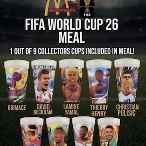 McDonald's FIFA World Cup Adult Happy Meal Cups Single or Set (OPENED)