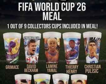 McDonald's FIFA World Cup Adult Happy Meal Cups Single or Set (OPENED)