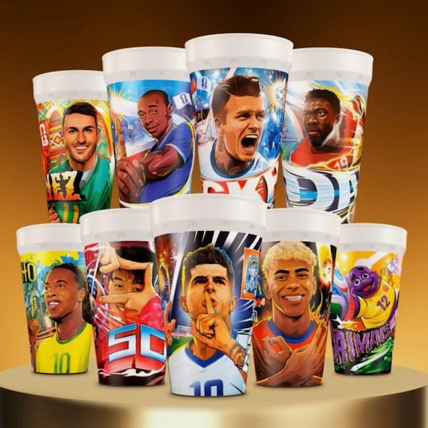 McDonald's FIFA World Cup Adult Happy Meal Cups Set (SEALED)  (Complete SET of 9)