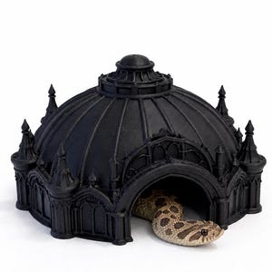 Gothic Dome Cathedral Snake Hide | Dark Academia Terrarium Shrine Decor, Pet-Safe PLA