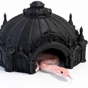 Gothic Domed Cathedral Reptile Hide | Large Terrarium Shrine Decor for Gecko, Snake, Frog, Lizard