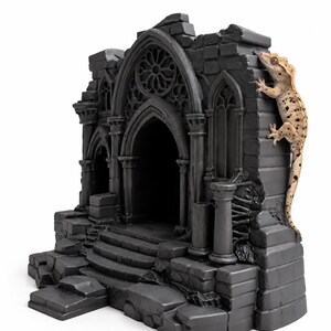 Gothic Arch Reptile Terrarium Background | Pet-Safe PLA Decor, Gecko, Snake, Frog Architecture