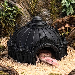 Gothic Dome Cathedral Snake Hide | Dark Academia Terrarium Shrine Decor, Pet-Safe PLA