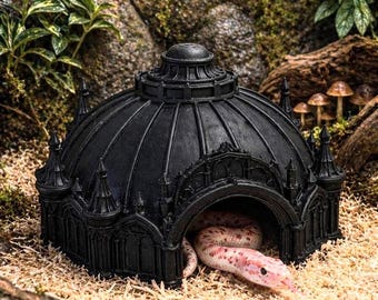 Gothic Cathedral Snake Hide | Dark Academia Terrarium Shrine Decor, Pet-Safe PLA