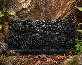 Rose Flower Reptile Gecko Snake Terrarium Background | Gothic Dark Academia Decor, Pet-Safe PLA